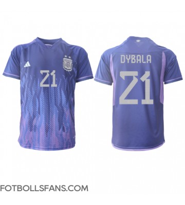 Argentina Paulo Dybala #21 Replika Bortatröja VM 2022 Kortärmad